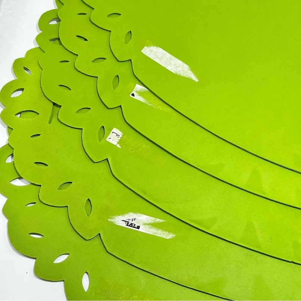 Set of 5 IKEA Lettuce Leaf Silicone Placemats - Lime Green Skutta Saucer Style